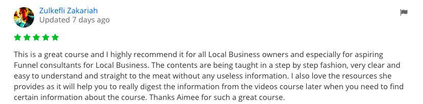 Aimee Vo course student reviews