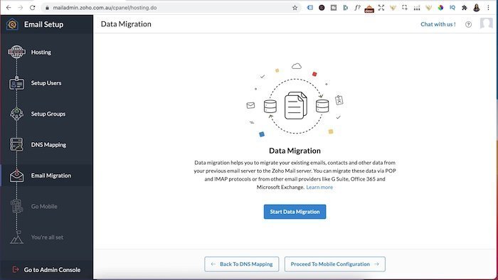 Zoho email migration steps